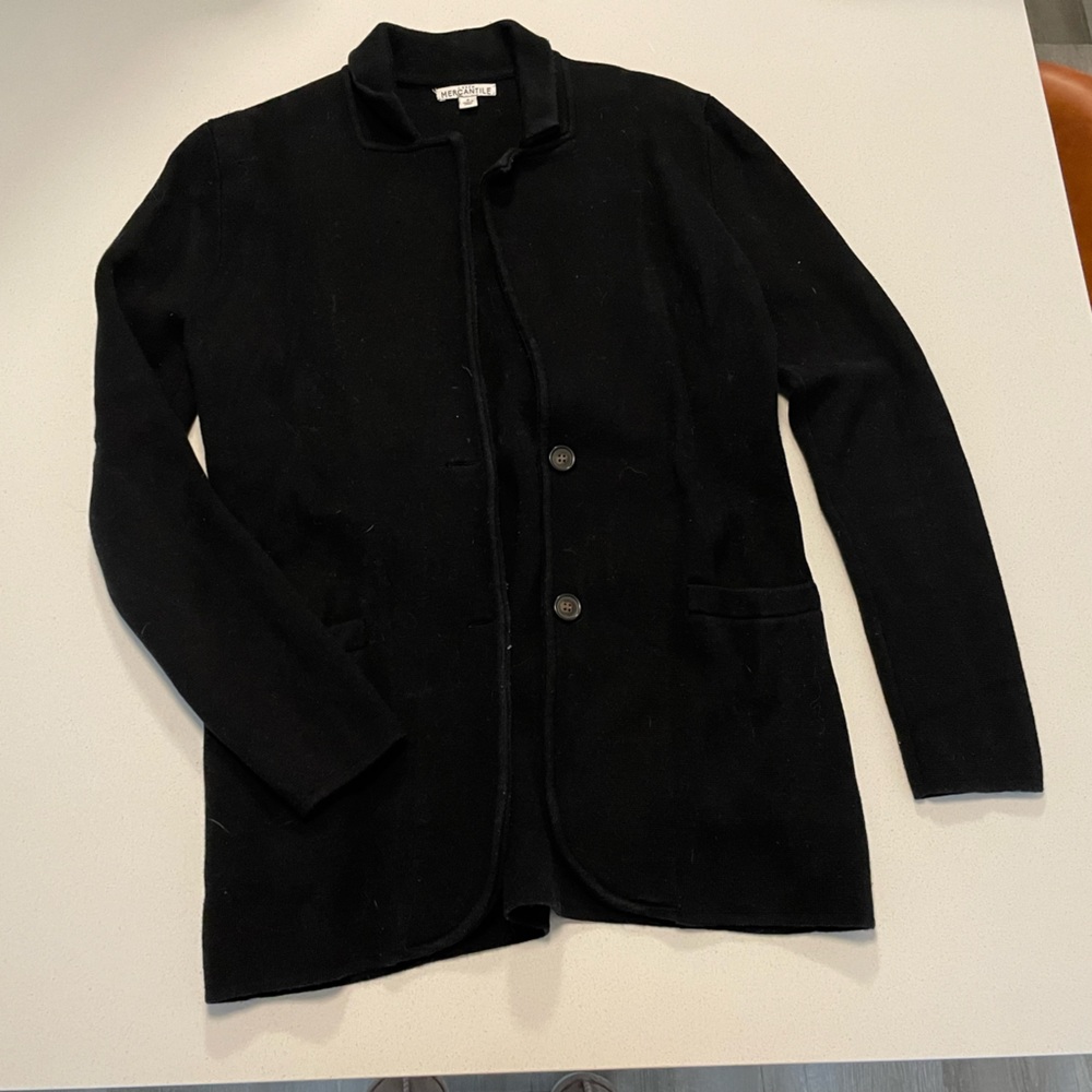 Jcrew Factory Black Button Sweater Blazer